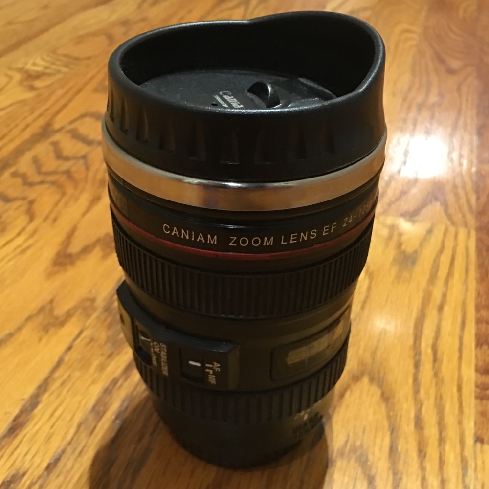 Camera lens travel  mug